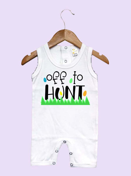 Off To Hunt Sleeveless Baby Romper