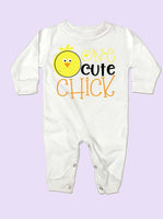 One Cute Chick Long Sleeve Baby Romper