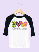 Peace Love Easter Infant and Toddler Raglan T-Shirt