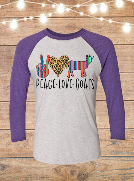 Peace Love Goats Raglan T-Shirt
