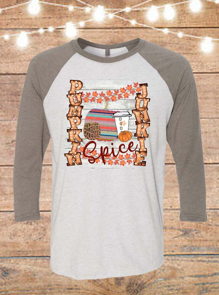 Pumpkin Spice Junkie Raglan T-Shirt