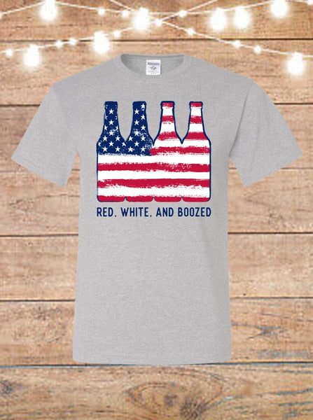 Red White And Boozed Fourth Of July T-Shirt