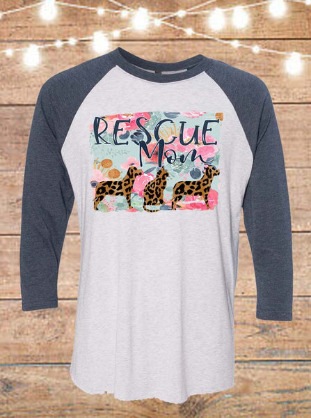 Rescue Mom Raglan T-Shirt