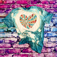 Retro Vintage Be Kind Heart Word Art Bleached T-Shirt