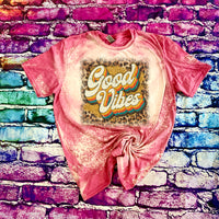 Retro Vintage Good Vibe Bleached T-Shirt