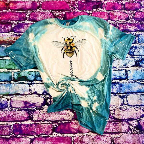 Retro Vintage Queen Bee Bleached T-Shirt