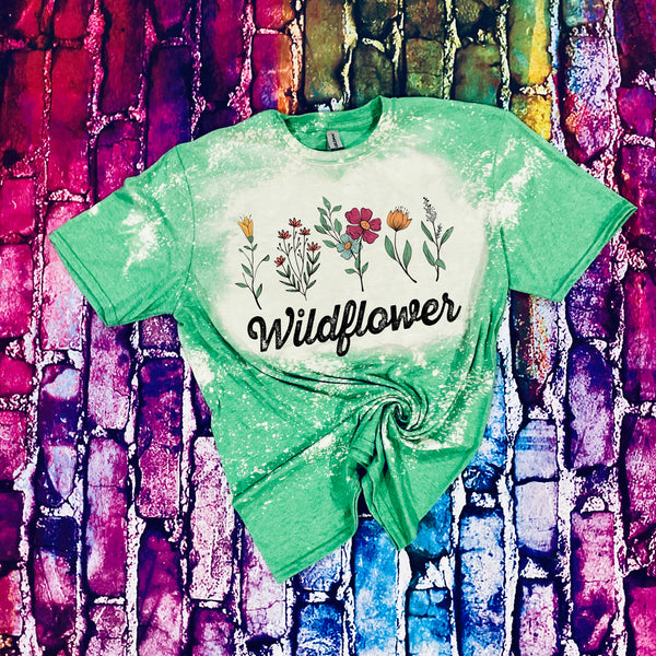 Retro Vintage Wildflower Bleached T-Shirt