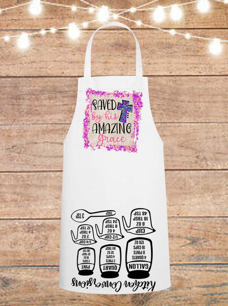Saved By His Amazing Grace Cheat Sheet Apron