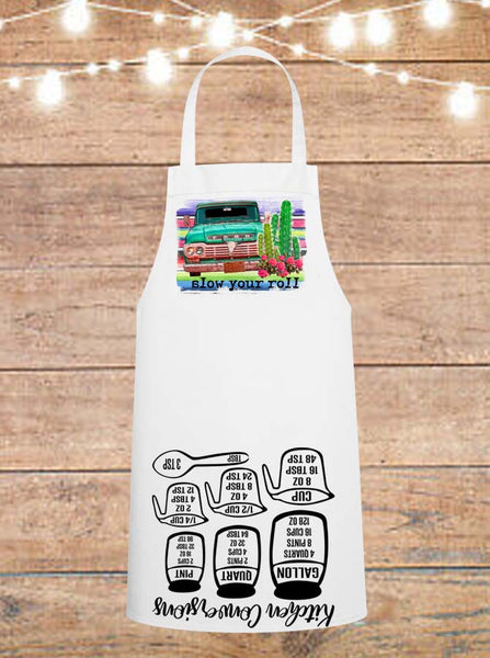 Slow Your Roll Vintage Truck Cheat Sheet Apron