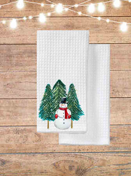 Snowman With Trees Kitchen Towel