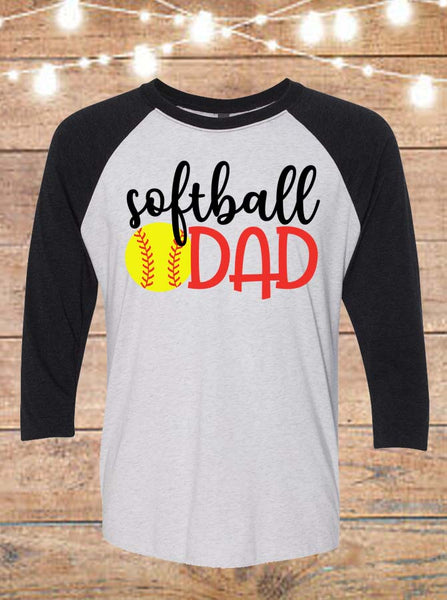 Softball Dad Raglan T-Shirt