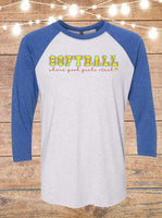 Softball Where Good Girls Steal Raglan T-Shirt