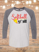Softball Y'all Raglan T-Shirt