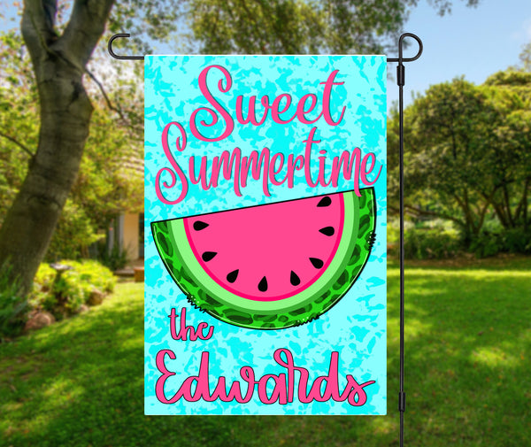 Sweet Summertime Watermelon Garden Flag