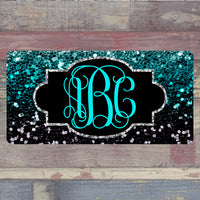 Teal and Black License Plate
