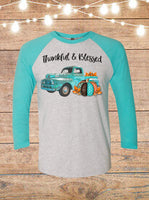 Thankful And Blessed Vintage Truck Raglan T-Shirt