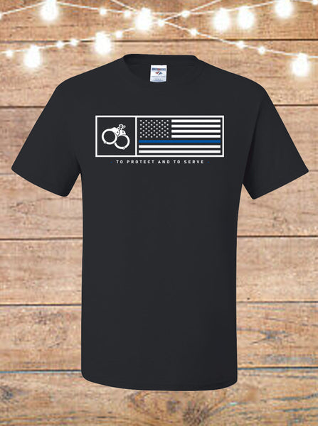 Thin Blue Line To Serve And Protect T-Shirt