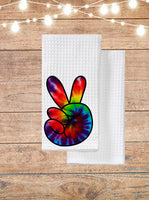 Tie Dye Peace Sign Kitchen Towel