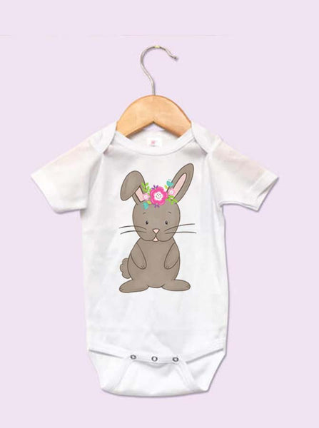 Watercolor Bunny Baby Onesie