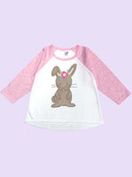 Watercolor Bunny Long Sleeve Raglan T-Shirt