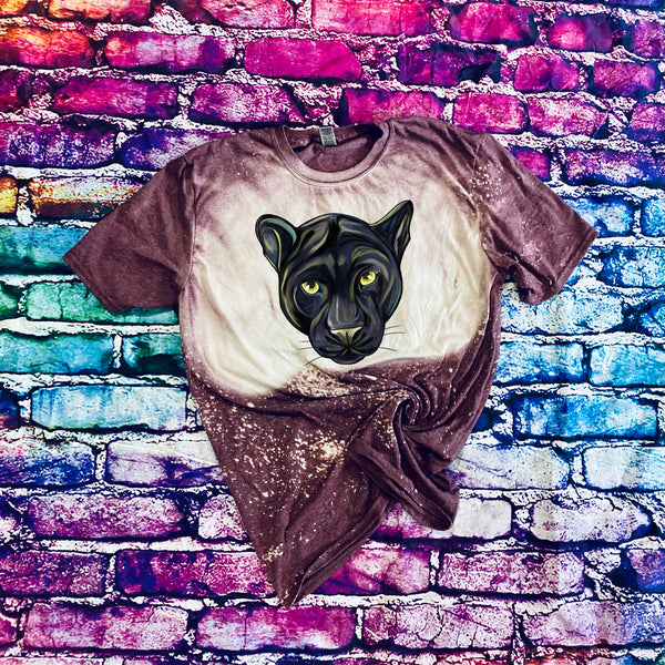 Watercolor Panther Bleached T-Shirt