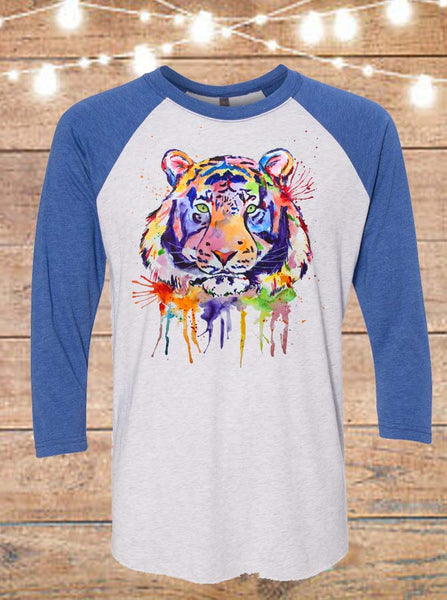 Watercolor Tiger Raglan T-Shirt