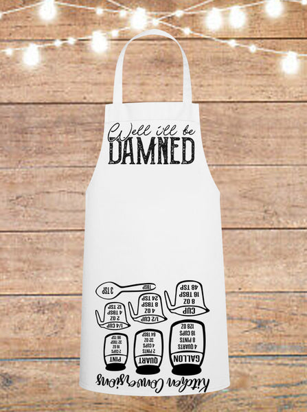 Well I'll Be Damned Cheat Sheet Apron