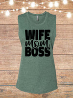 Wife Mom Boss Sleeveless T-Shirt
