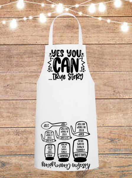 Yes You Can True Story Cheat Sheet Apron